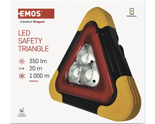 Výstražný trojuholník LED Emos s batériou