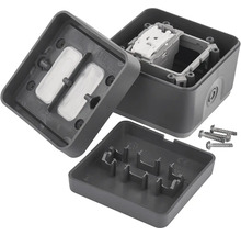 Montážna krabica na omietku do vlhkého prostredia so skrutkami a tesneniami