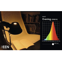 "Stolná lampa osvetľuje knihu na stoličke