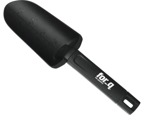 Záhradná lopatka z plastu s hĺbkovou značkou a logom For-Q