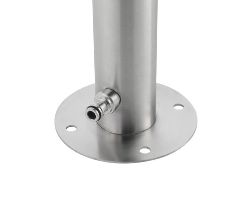 Stĺpik z nehrdzavejúcej ocele s prípojkou vodovodného kohútika a montážnou doskou