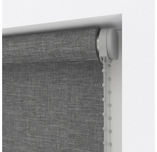 Sivá roleta s retiazkovým ovládaním na dekoráciu okien a ochranu pred slnkom