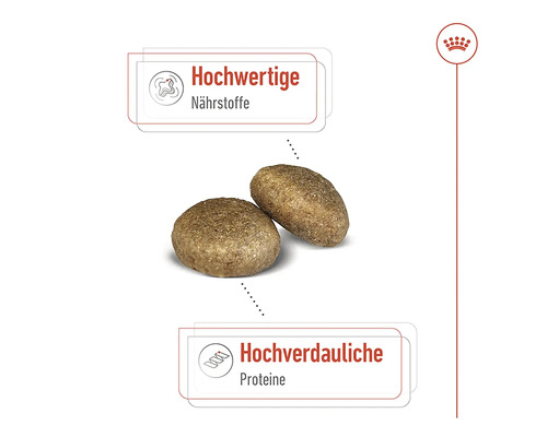 Dve granule psieho krmiva s informáciami o živinách a proteínoch