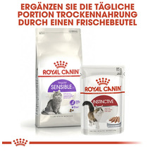 Suché krmivo Royal Canin Sensible 33 a vlhké krmivo Royal Canin Instinctive pre mačky