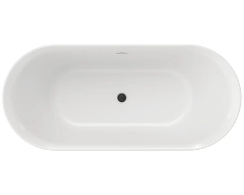 Voľne stojaca vaňa, oválny tvar, s odtokom v strede