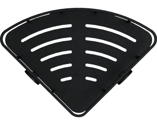 Rohová polica s odtokovými drážkami na sprchové potreby