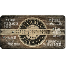 Dekoratívny štítok s nápisom Firma Tata S.R.O. pre rôzne služby