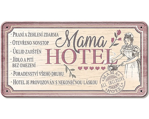 Dekoratívna tabuľa s nápisom Mama Hotel All Inclusive