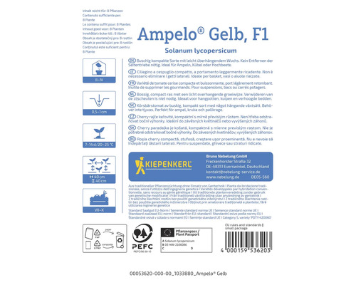 Informácie o žltých rastlinách paradajky Ampelo F1