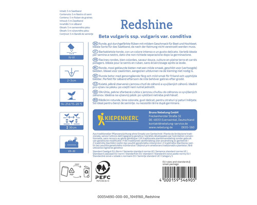 Výsevný pásik červená repa Redshine s návodom na pestovanie