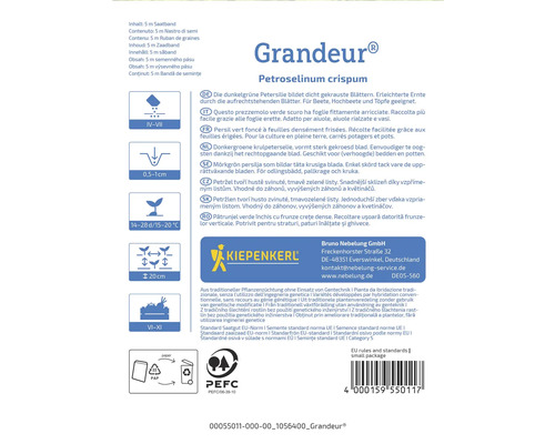 Informácie o pestovaní petržlenu kučeravého Grandeur