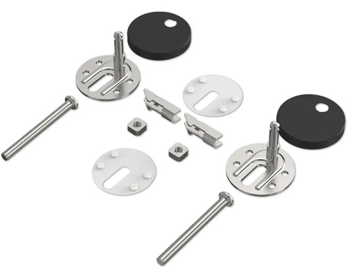 Upevňovacia súprava pre WC sedadlá so skrutkami, maticami, držiakmi a podložkami