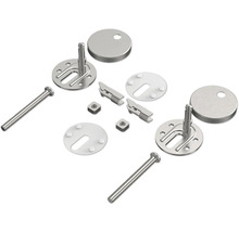 Jednotlivé upevňovacie diely WC sedadla z kovu