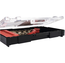 Sada vrtákov v otvorenom plastovom kufríku