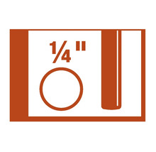 Symbol pre vrták s priemerom jednej štvrtiny palca