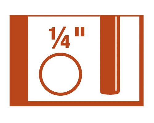 Symbol pre vrták s priemerom jednej štvrtiny palca