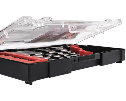 Sada vrtákov v otvorenej krabičke s priehľadným vekom