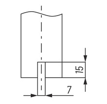Technický výkres s rozmermi 7 a 15