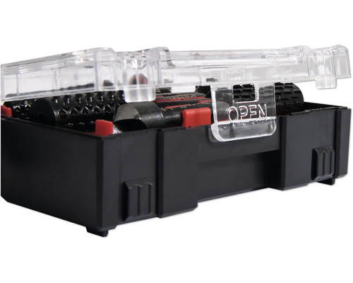 Sada náradia s čiernym puzdrom a priehľadným vekom