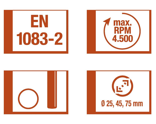 Informácie o normách, maximálnych otáčkach a upínaní nástrojov