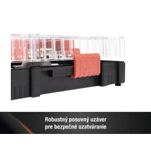 Poistková skrinka s posuvným uzáverom pre bezpečné uzamknutie