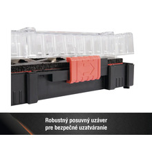 Kufrík na náradie s priehľadným vekom a posuvným uzáverom