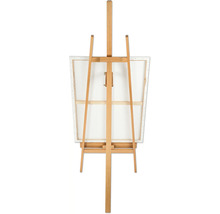 Drevený maliarsky stojan s plátnom zozadu