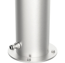 Záhradná zásuvka z nehrdzavejúcej ocele s vodovodným kohútikom