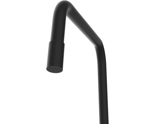 Čierna sprchová hlavica s rovným ramenom