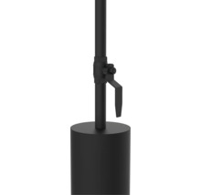 Čierny vodovodný kohútik s okrúhlou základňou