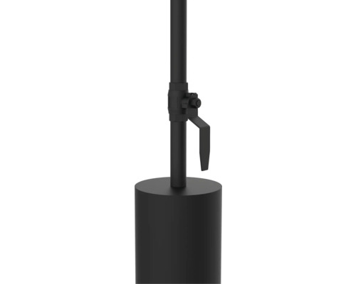 Čierny vodovodný kohútik s okrúhlou základňou