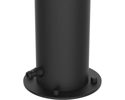 Detail okrúhleho valcového stĺpika s pripojením vodovodného kohútika