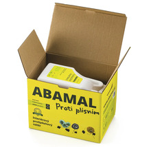 Abamal protiplesňový interiérový náter v otvorenej kartónovej krabici