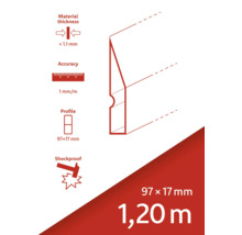 Podrobnosti o produkte soklovej lišty: hrúbka materiálu, presnosť, profil, nárazuvzdornosť a rozmery
