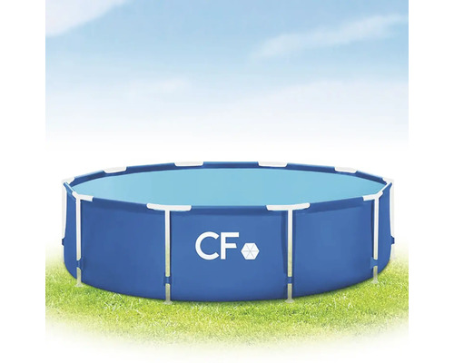 Okrúhly oceľový rámový bazén v záhrade