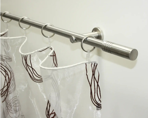 Sprchová tyč so sprchovými krúžkami a sprchovým závesom
