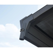 Detail terasového zastrešenia s odvodňovacím systémom