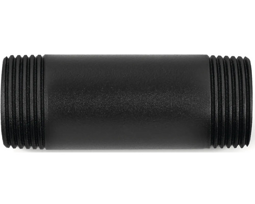 Čierna oceľová rúrková vsuvka so závitovými koncami