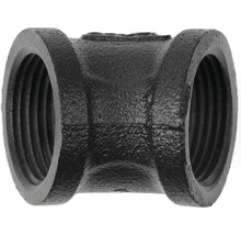 Čierny temperovaný liatinový T-kus s vnútorným závitom pre potrubné spoje