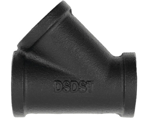 Čierna tvarovka odpadovej rúrky s tromi otvormi