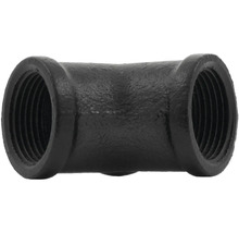 Čierny liatinový T-kus s vnútorným závitom