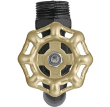 Ventil so zlatou rukoväťou a čiernym závitovým pripojením