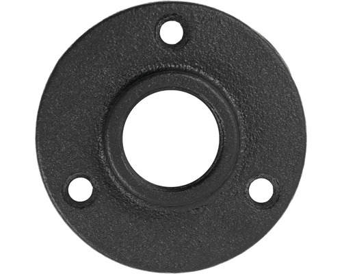 Čierna temperovaná liatinová rúrková príruba s tromi otvormi