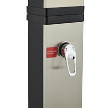 Vodovodný kohútik s varovaním pred horúcou vodou