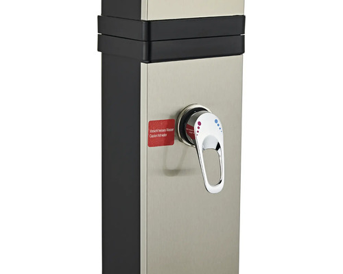 Vodovodný kohútik s varovaním pred horúcou vodou