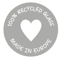 Pečať: 100 percent recyklované sklo, vyrobené v Európe