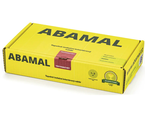 Testovacia súprava termonáteru Abamal pre interiéry v žltom obale.