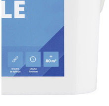 Symbol pre jednoduchú aplikáciu a dlhú životnosť, rozsah 50 až 80 metrov štvorcových