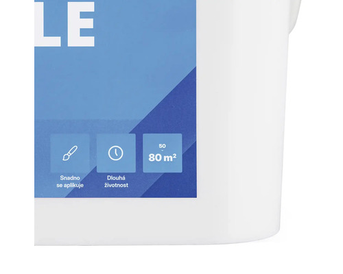 Symbol pre jednoduchú aplikáciu a dlhú životnosť, rozsah 50 až 80 metrov štvorcových