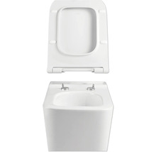 Biele závesné WC s hlbokým splachovaním s otvoreným WC sedadlom